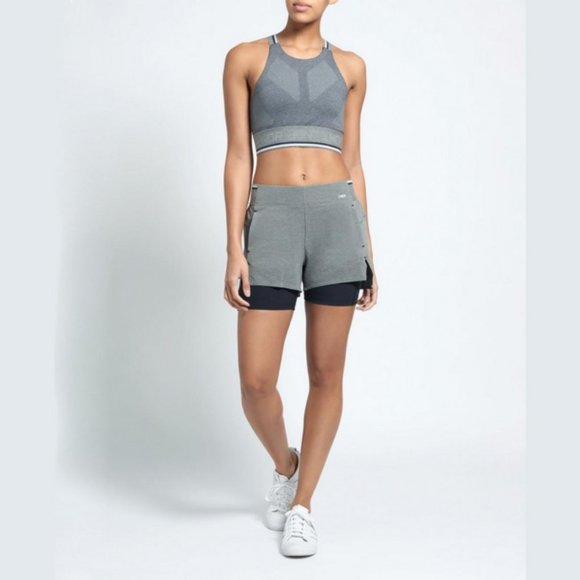 LNDR Women's Gray Run Double Shorts - Picture 6 of 8
